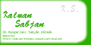 kalman sabjan business card