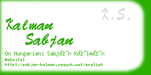 kalman sabjan business card